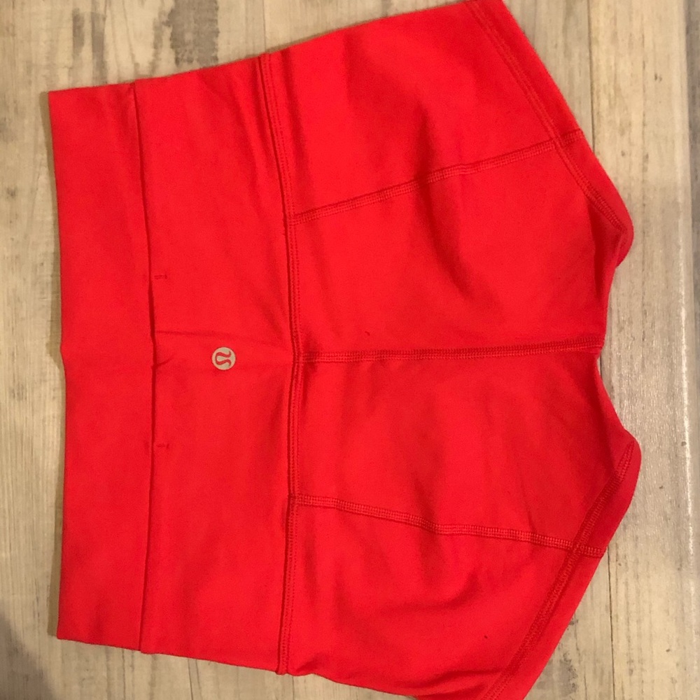 Coral red lulu shorts